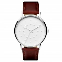 Best reviews of 🧨 Seizmont Ares | Silver-Tone Minimalist 👗 Dress ⌚ Watch With White Dial & Burgundy Leather Strap 🔥