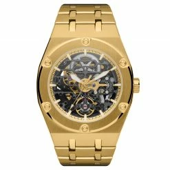 Coupon ๐ Arkai Mamut | Gold-Tone Automatic Skeleton โ Watch With Gold Movement ๐