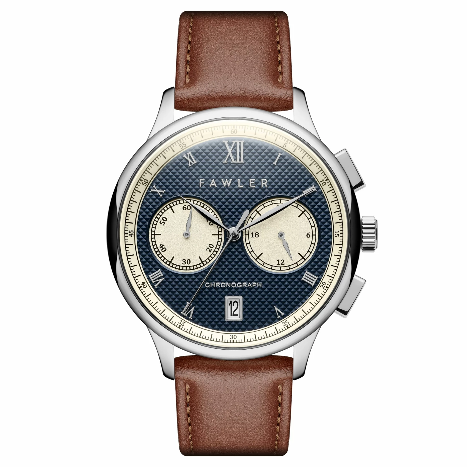 Best deal π Fawler Cicero | Silver-Tone With Blue Dial Vintage Chronograph Brown Leather β Watch β 3 Best deal π Fawler Cicero | Silver-Tone With Blue Dial Vintage Chronograph Brown Leather β Watch β