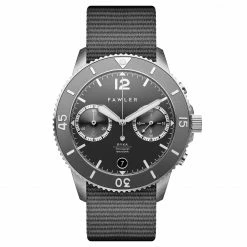 Outlet ๐ฏ Fawler Ryka | Steel & Gray Military Dive โ Watch ๐