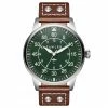 Best Sale ⌛ Fawler Apollo | Green and Silver-tone Stainless Steel Pilot’s ⌚ Watch 🛒 -WATCHES FOR MEN Sales 1 1apolo