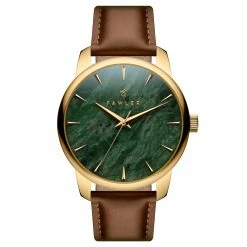 Wholesale 🎁 Fawler Beleza | Gold-tone Stainless Steel Green Marble ⌚ Watch 🌟