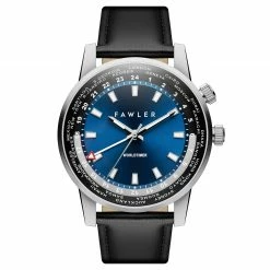 Best Pirce 😀 Fawler Gentium | Blue Stainless Steel World-time GMT ⌚ Watch 😉