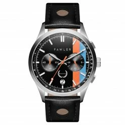 Cheap ⭐ Fawler Monterey | Orange & Blue Racing Chronograph Leather ⌚ Watch 🧨