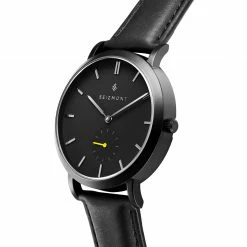 Best deal 🌟 Seizmont Aether | Black & Silver-Tone Stainless Steel Minimalist ⌚ Watch With Neon Yellow Detail 😉 -WATCHES FOR MEN Sales 1 2finaln