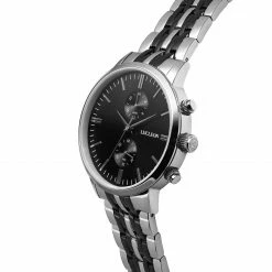 Flash Sale ✔️ Lucleon Kellan | Silver-Tone & Black Stainless Steel Dual-Time ⌚ Watch With Black Dial 🎁 -WATCHES FOR MEN Sales 1 2lloyd