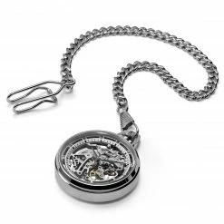 Budget ✨ Seizmont Agito | Silver-Tone Stainless Steel Skeleton Pocket ⌚ Watch 👍 -WATCHES FOR MEN Sales 1 2sigismund 1