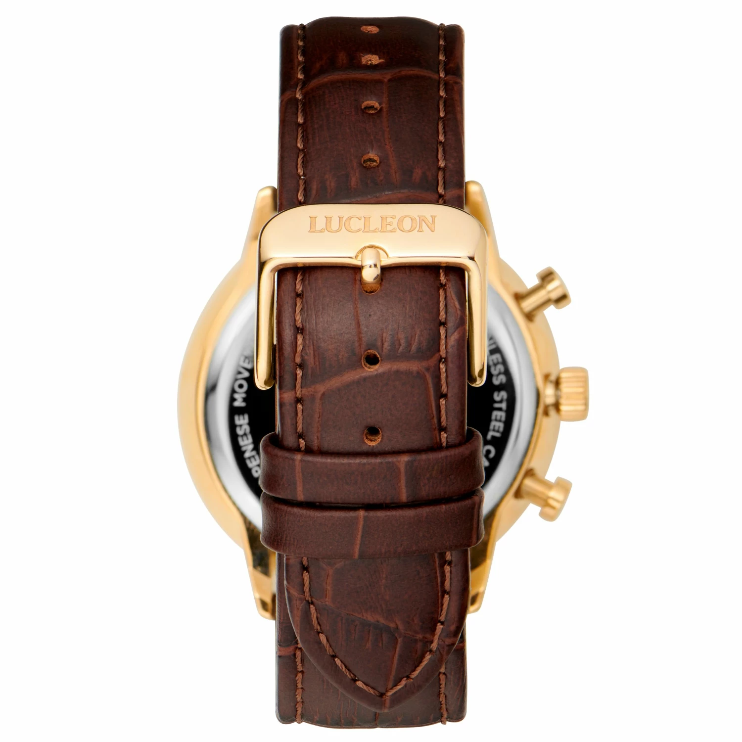 Best deal π Lucleon Ternion | Gold-Tone Dual-Time β Watch With White Dial & Rust Leather Strap π 5 Best deal π Lucleon Ternion | Gold-Tone Dual-Time β Watch With White Dial & Rust Leather Strap π - Image 3