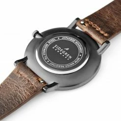 Outlet 😉 Sidegren Kevil | Dark Grey Slim 👗 Dress With Blue Dial & Brown Leather Strap 🌟 -WATCHES FOR MEN Sales 1 4 126