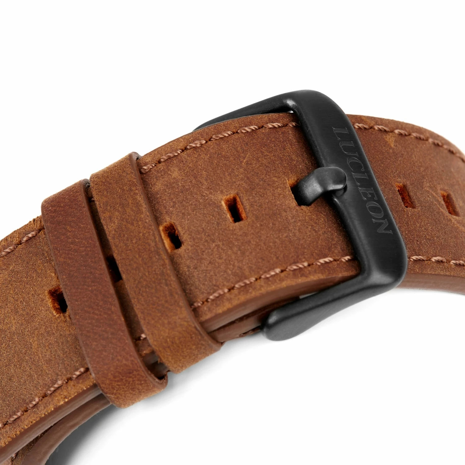 Budget β Lucleon Grover | Black Day-Date β Watch With Black Dial & Brown Leather Strap π 6 Budget β Lucleon Grover | Black Day-Date β Watch With Black Dial & Brown Leather Strap π - Image 4