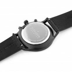 Outlet 🔔 Sidegren Revil | Black Chronograph ⌚ Watch With Black Dial & Black Leather Strap 🎁 -WATCHES FOR MEN Sales 10 3 46 1 135