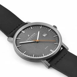 Discount 🤩 Sidegren Kevil | Dark Grey Slim 👗 Dress ⌚ Watch With Dark Grey Dial & Black Leather Strap ❤️ -WATCHES FOR MEN Sales 10 3 46 1 32