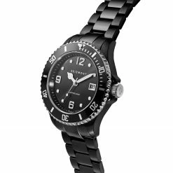 Flash Sale ⭐ Seizmont Tide | Black Stainless Steel Dive ⌚ Watch With Black Dial 🎉 -WATCHES FOR MEN Sales 12 2 22373