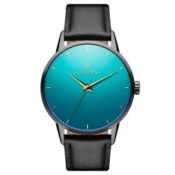 Cheap ⌛ Seizmont Onknown | Green Tinted Mirror Glass Leather ⌚ Watch ❤️