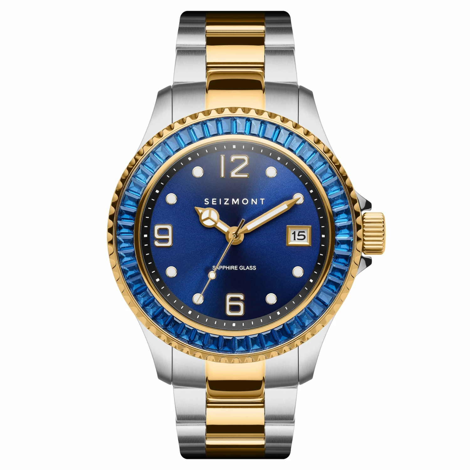Best Sale π Seizmont Tide | Gold- & Silver-Tone Stainless Steel β Watch With Navy Blue Dial & Blue Jewelled Bezel π 3 Best Sale π Seizmont Tide | Gold- & Silver-Tone Stainless Steel β Watch With Navy Blue Dial & Blue Jewelled Bezel π