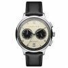 Coupon 🤩 Fawler Cicero | Silver-Tone With White Dial Vintage Chronograph Black Leather ⌚ Watch ✨ -WATCHES FOR MEN Sales 2 1.798da921fd0698def3cccc569953926b