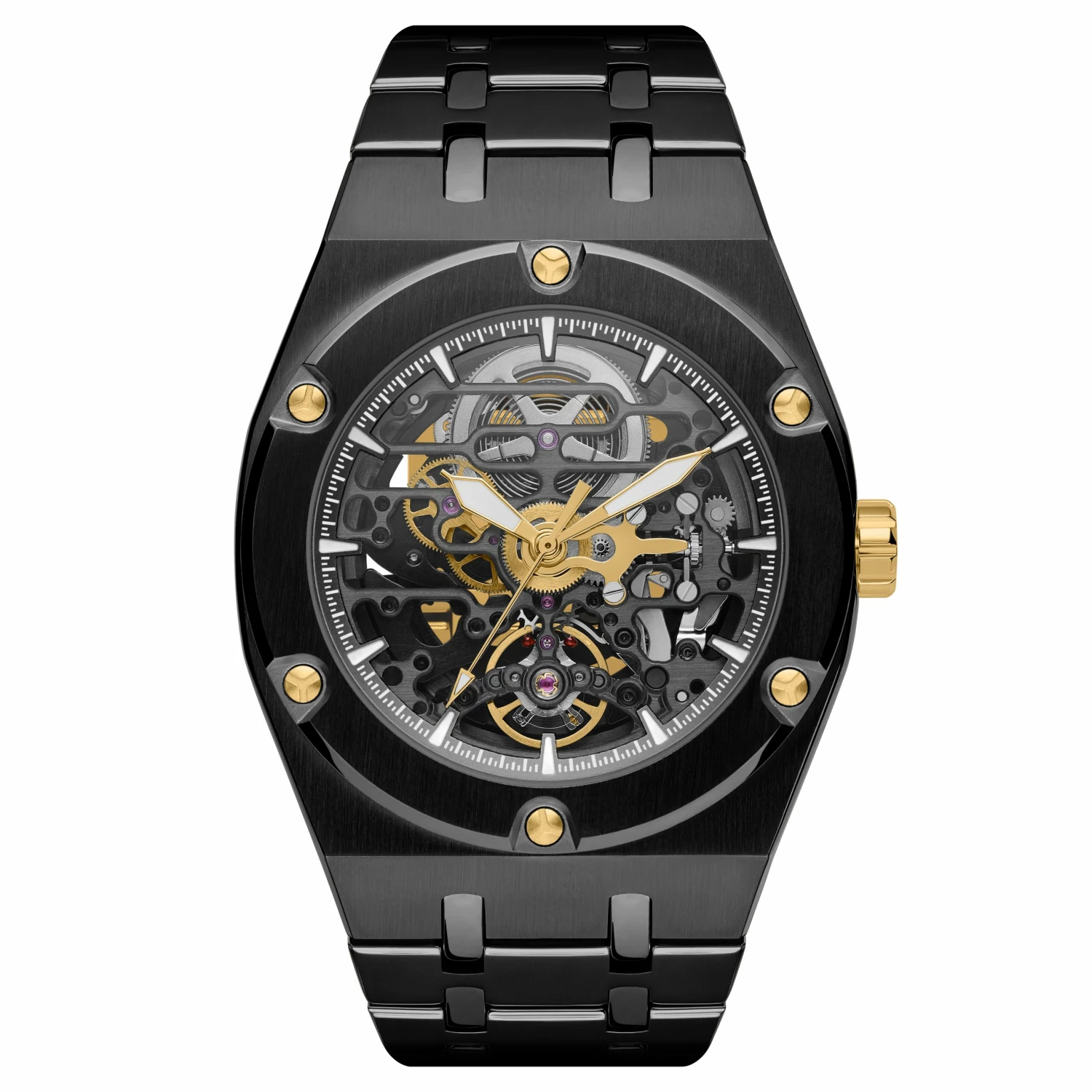 Deals ๐ฅ Arkai Mamut | Black Stainless Steel Automatic Skeleton โ Watch With Gold Movement โ 3 Deals ๐ฅ Arkai Mamut | Black Stainless Steel Automatic Skeleton โ Watch With Gold Movement โ