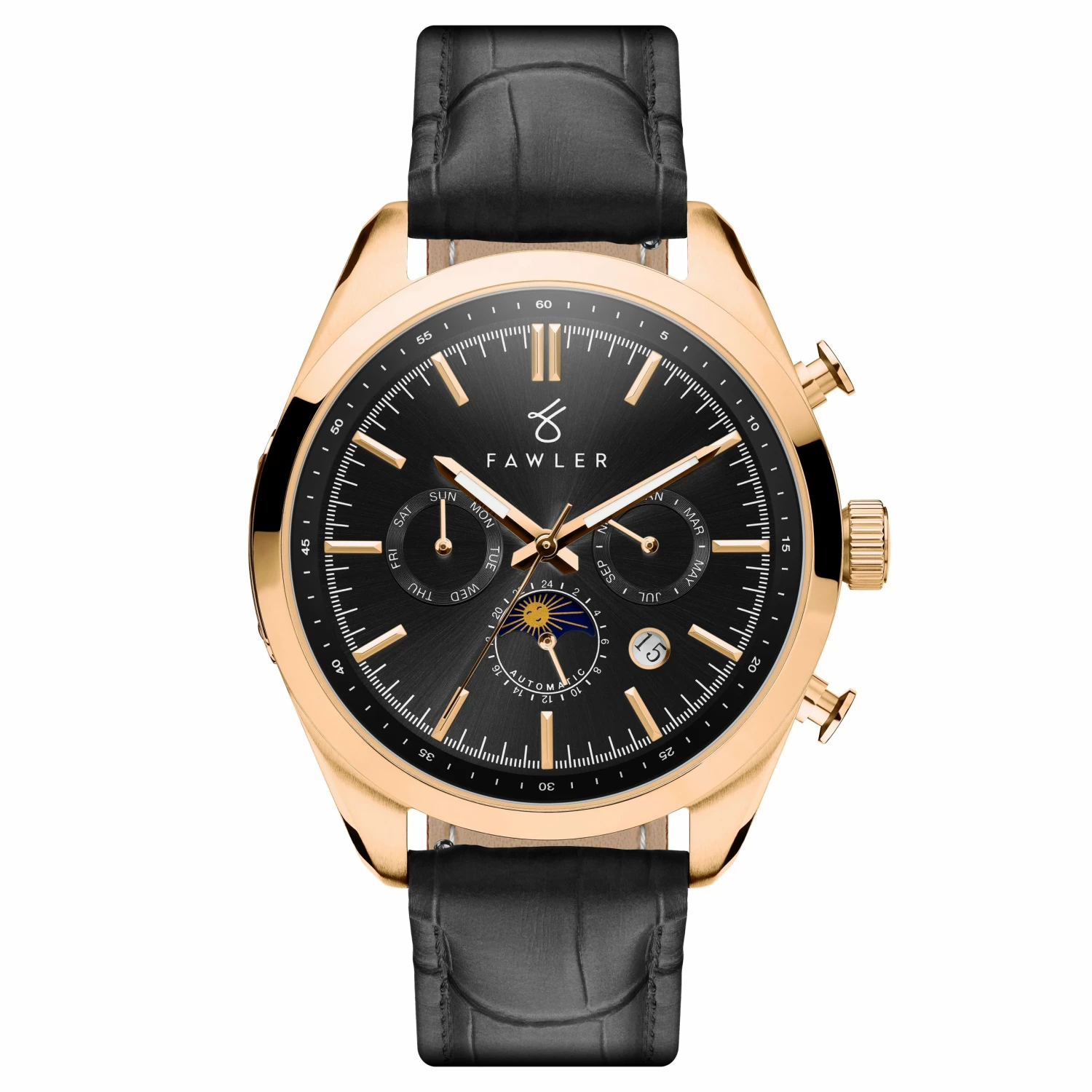 Flash Sale π Fawler Perseus | Rose Gold-Tone Automatic Moonphase β Watch With Black Dial π 3 Flash Sale π Fawler Perseus | Rose Gold-Tone Automatic Moonphase β Watch With Black Dial π