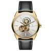 Cheap ❤️ Seizmont Cor | Gold-Tone Automatic Skeleton ⌚ Watch With Silver-Tone Dial & Black Leather Strap ✔️ -WATCHES FOR MEN Sales 2 1 63a7a05172e4a6eac5f3199c1af56e5c