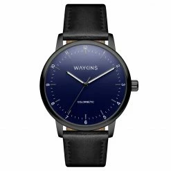 Hot Sale 🥰 Waykins Colornetic | Black With Colour-Changing Dial Leather ⌚ Watch 🛒