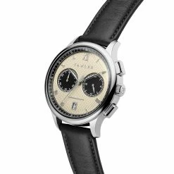 Coupon 🤩 Fawler Cicero | Silver-Tone With White Dial Vintage Chronograph Black Leather ⌚ Watch ✨ -WATCHES FOR MEN Sales 2 2.06c707d86389113c437485a5d1d20f18