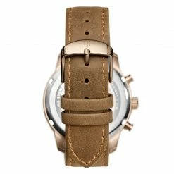 Deals 🔥 Seizmont Parva | Rose Gold-Tone Chronograph ⌚ Watch With Black Dial & Light Brown Leather Strap 🌟 -WATCHES FOR MEN Sales 2 3carson