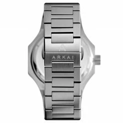 Deals 💯 Arkai Mateo | Silver-Tone Stainless Steel Automatic Skeleton ⌚ Watch Silver-Tone Movement 🔔 -WATCHES FOR MEN Sales 2 4 22381b