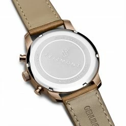 Deals 🔥 Seizmont Parva | Rose Gold-Tone Chronograph ⌚ Watch With Black Dial & Light Brown Leather Strap 🌟 -WATCHES FOR MEN Sales 2 4carson