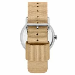 Discount ⌛ Fawler Kronos | Silver-Tone Outdoor ⌚ Watch With Sand Nylon Strap ❤️ -WATCHES FOR MEN Sales 2 4hrono