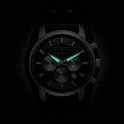 Buy ⭐ Seizmont Iphios | Black Leather Cuff Stainless Steel Chronograph ⌚ Watch 🥰 -WATCHES FOR MEN Sales 2 4ipsos