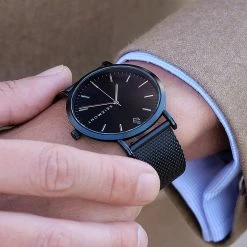 Coupon 🎉 Seizmont Moment | Black Stainless Steel Minimalist 👗 Dress ⌚ Watch With Black Dial 🤩 -WATCHES FOR MEN Sales 20514 1