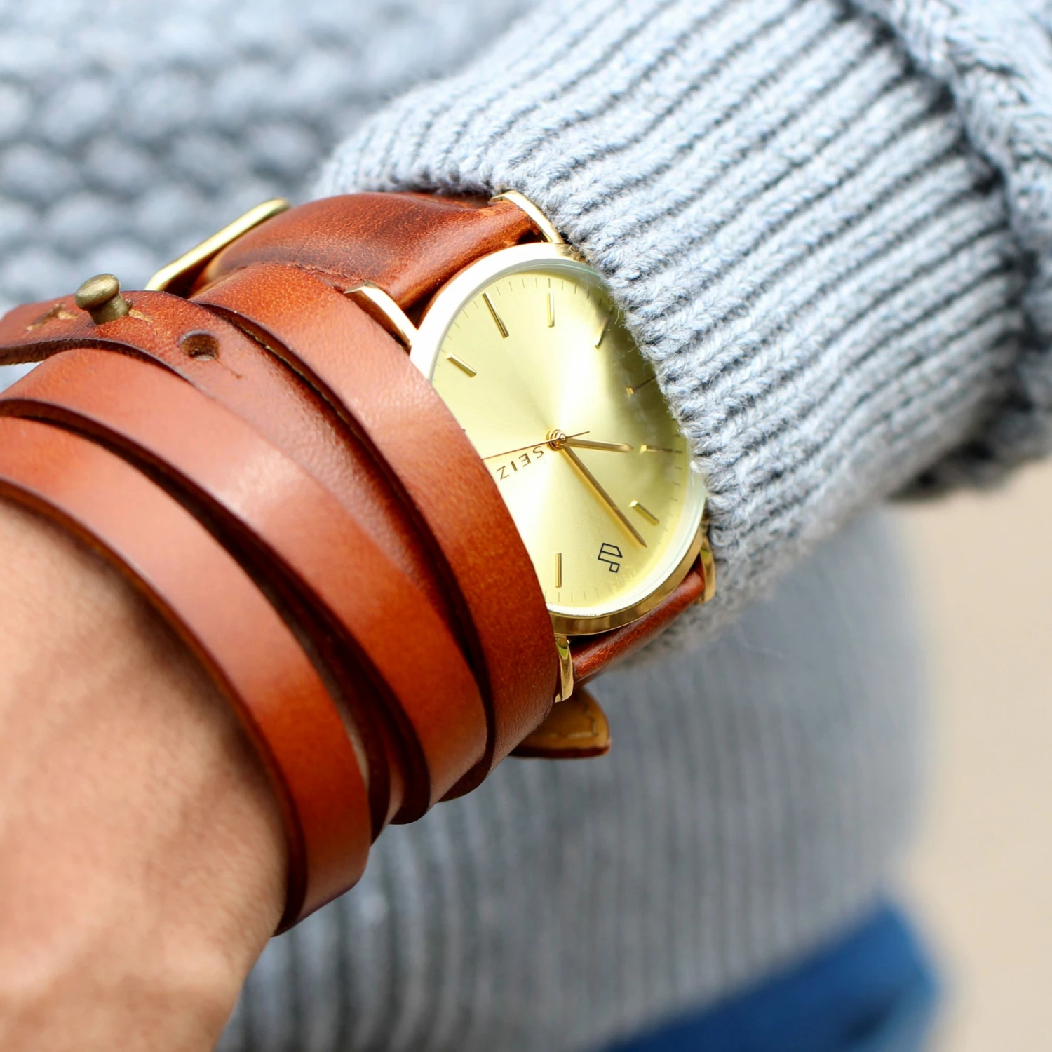 Best deal ๐ Seizmont Moment | Gold-Tone Minimalist ๐ Dress โ Watch With Gold-Tone Dial & Rust Leather Strap ๐ 5 Best deal ๐ Seizmont Moment | Gold-Tone Minimalist ๐ Dress โ Watch With Gold-Tone Dial & Rust Leather Strap ๐ - Image 3