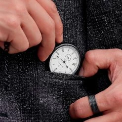 Best Pirce 😍 Seizmont Time Keeper | Black Stainless Steel Pocket ⌚ Watch With White Dial 😀 -WATCHES FOR MEN Sales 20550 3