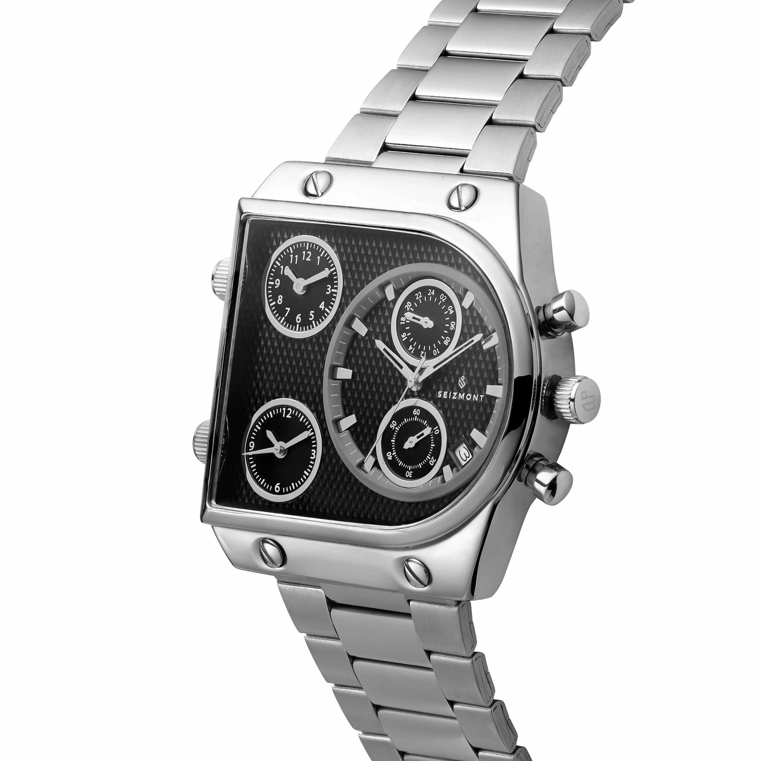 Discount ๐งจ Seizmont Provectus | Silver-Tone Stainless Steel 3 Movements โ Watch With Black Dial ๐ 4 Discount ๐งจ Seizmont Provectus | Silver-Tone Stainless Steel 3 Movements โ Watch With Black Dial ๐ - Image 2