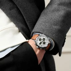 Brand new 🎉 Seizmont Militum | Silver-Tone Stainless Steel Military Chronograph ⌚ Watch With Silver-Tone Dial 👏 -WATCHES FOR MEN Sales 22389 03