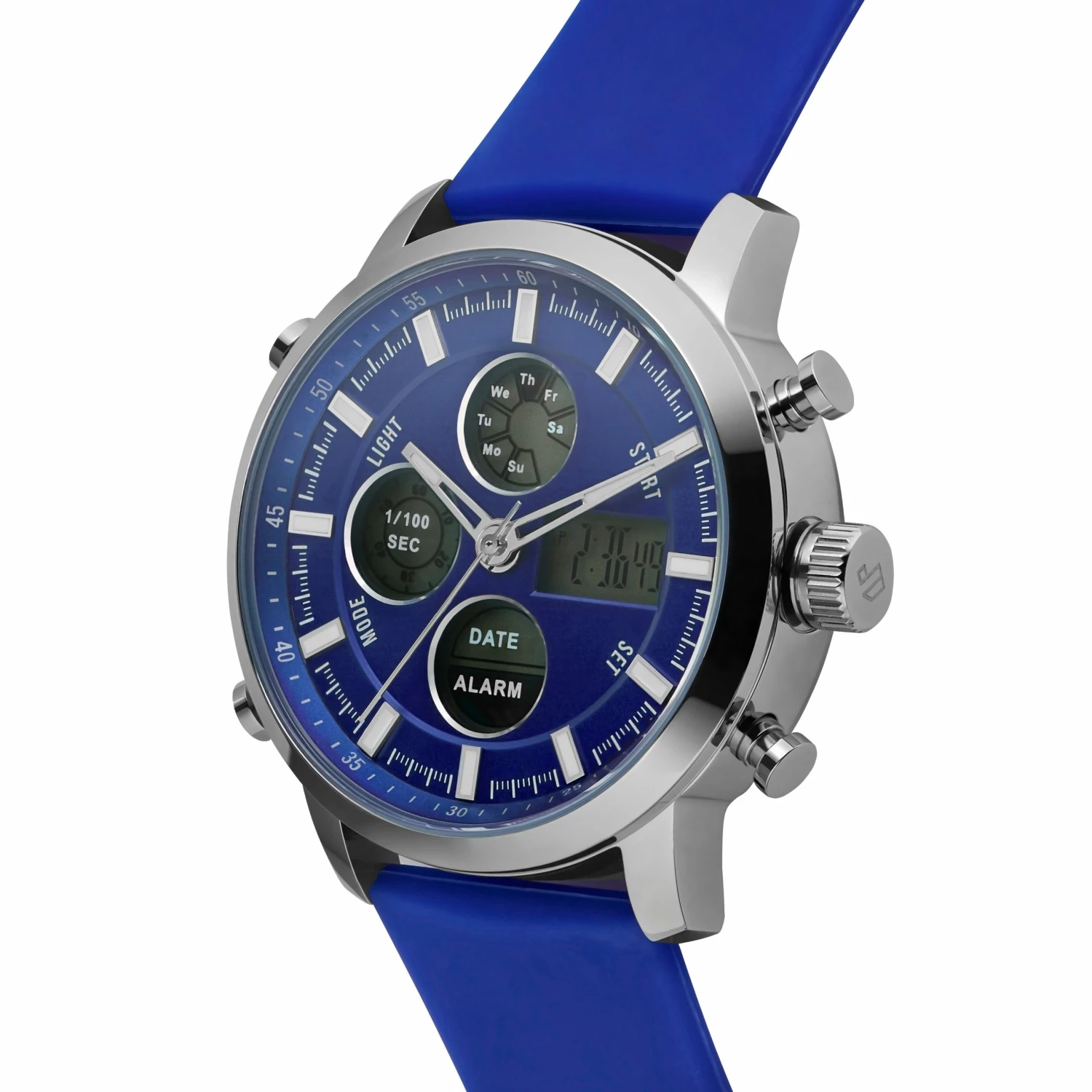 Cheap β€οΈ Seizmont Militum | Silver-Tone Stainless Steel Military Chronograph β Watch With Blue Dial π 4 Cheap β€οΈ Seizmont Militum | Silver-Tone Stainless Steel Military Chronograph β Watch With Blue Dial π - Image 2