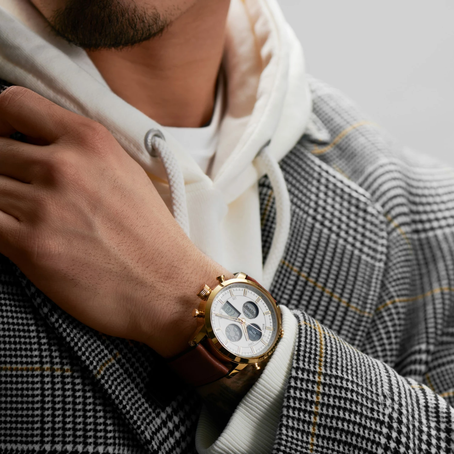 Brand new π€© Seizmont Militum | Gold-Tone Military Chronograph β Watch With White Dial π 8 Brand new π€© Seizmont Militum | Gold-Tone Military Chronograph β Watch With White Dial π - Image 6