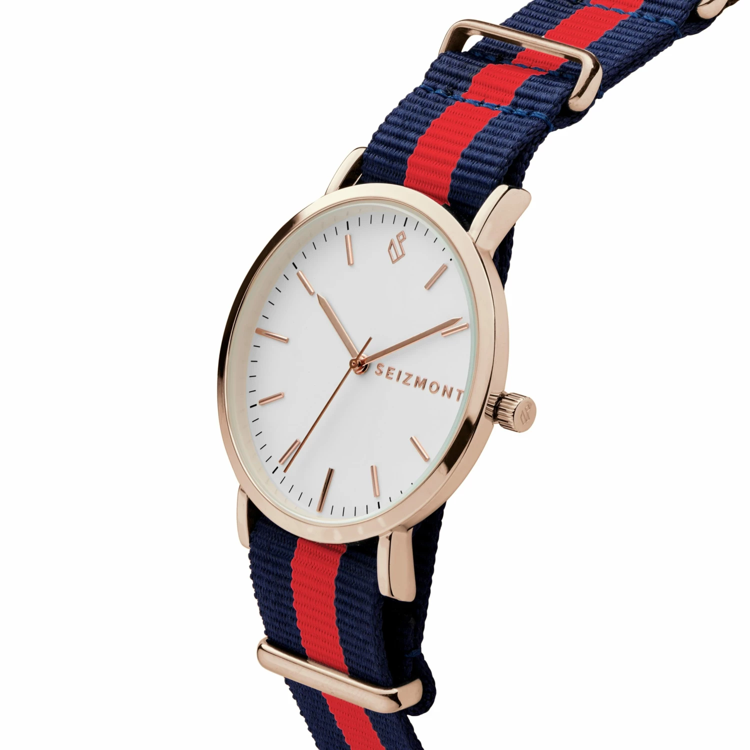 Best Pirce โค๏ธ Seizmont Moment | Rose Gold-Tone Minimalist ๐ Dress โ Watch With White Dial & Blue & Red Striped Nylon Strap ๐ 4 Best Pirce โค๏ธ Seizmont Moment | Rose Gold-Tone Minimalist ๐ Dress โ Watch With White Dial & Blue & Red Striped Nylon Strap ๐ - Image 2