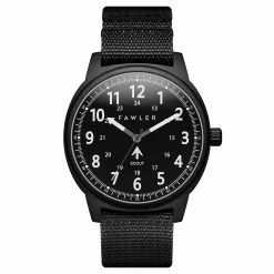 Outlet ⌛ Fawler Scout | Black Aluminium Military ⌚ Watch With Black Dial & Black Nato Strap 🎉