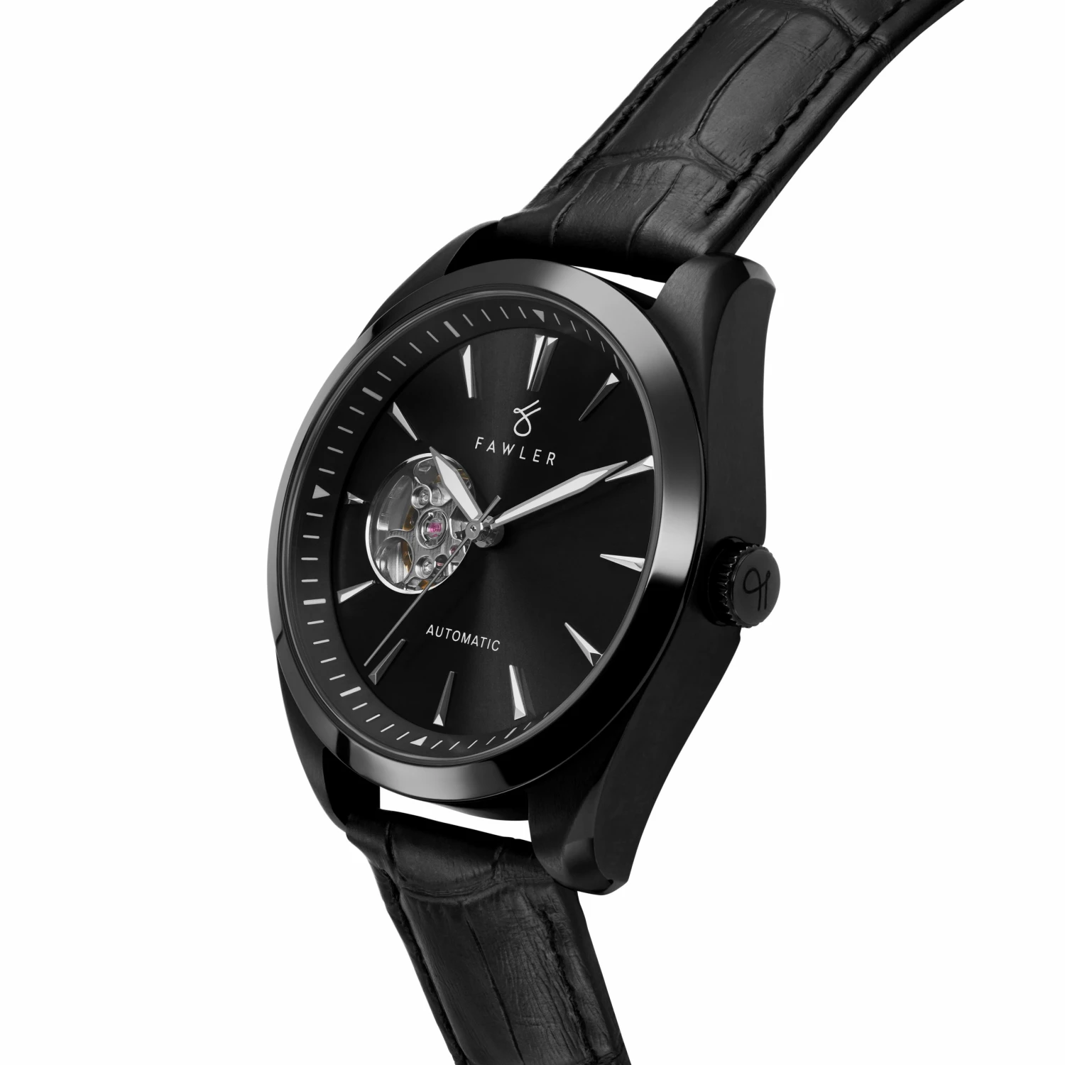 Cheap π― Fawler Fenes | Black Open-heart Skeleton β Watch With Black Dial & Black Leather Strap π 4 Cheap π― Fawler Fenes | Black Open-heart Skeleton β Watch With Black Dial & Black Leather Strap π - Image 2