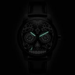 New ⌛ Lucleon Todos | Black Skull Day of the Dead ⌚ Watch 🛒 -WATCHES FOR MEN Sales 3 5tsc