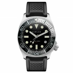 New 🎁 Fawler Alon | Black Stainless Steel GMT Dive ⌚ Watch 😍