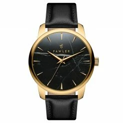 Flash Sale โ๏ธ Fawler Beleza | Gold-tone Stainless Steel Black Marble โ Watch ๐