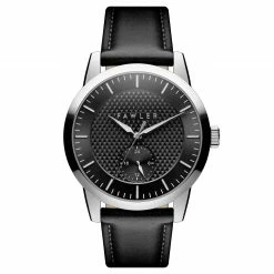 New ❤️ Fawler Dayton | Black Textured Dial and Silver-tone Stainless Steel ⌚ Watch ⌛