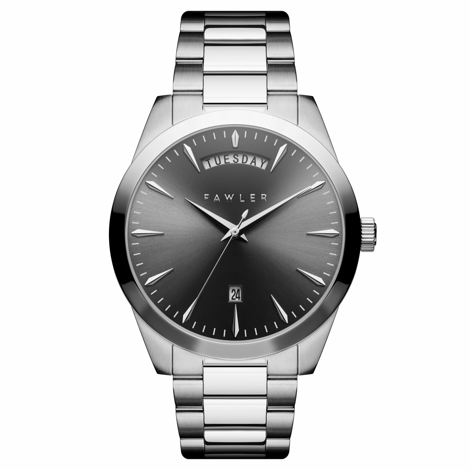 Wholesale π Fawler Eric | Gray and Silver-tone Stainless Steel β Watch with Day and Date π 3 Wholesale π Fawler Eric | Gray and Silver-tone Stainless Steel β Watch with Day and Date π
