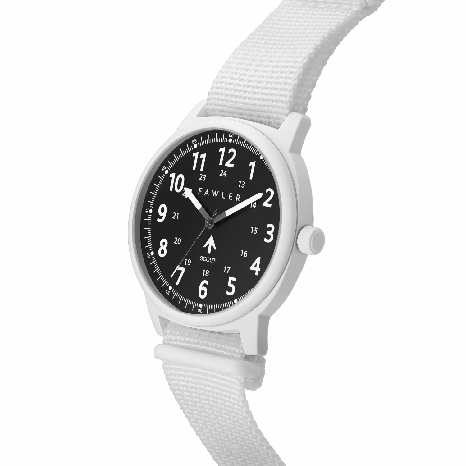 Brand new 😀 Fawler Scout | Limited Edition White Aluminium Military ⌚ Watch With Black Dial & White Nato Strap 😉 7 Brand new 😀 Fawler Scout | Limited Edition White Aluminium Military ⌚ Watch With Black Dial & White Nato Strap 😉 - Image 5