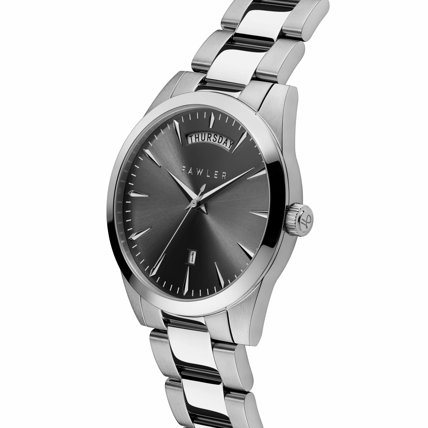 Wholesale π Fawler Eric | Gray and Silver-tone Stainless Steel β Watch with Day and Date π 4 Wholesale π Fawler Eric | Gray and Silver-tone Stainless Steel β Watch with Day and Date π - Image 2
