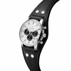 Wholesale π₯° Seizmont Iphios | Black and White Leather Cuff Stainless Steel Chronograph β Watch π 9 Wholesale π₯° Seizmont Iphios | Black and White Leather Cuff Stainless Steel Chronograph β Watch π -WATCHES FOR MEN Sales 4 2ipsos