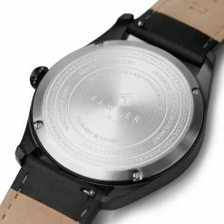 Discount 😀 Fawler Aviator | Black Aviator ⌚ Watch With Black Dial, White Arms & Black Leather Strap 🤩 -WATCHES FOR MEN Sales 4 3 copy 22