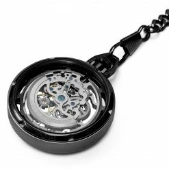 Promo 🤩 Seizmont Agito | Black Stainless Steel Pocket ⌚ Watch With Silver-Tone Movement ❤️ -WATCHES FOR MEN Sales 4 3sigvard